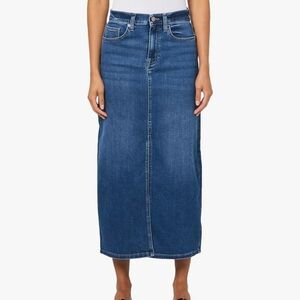 NWT! DKNY Classic Blue Denim Jeans High Rise  Maxi Skirt, Size 27